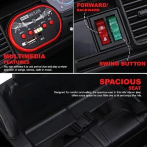 Pobo 12v Battery Operated Jeep for Kids, with Light & Music - Image 6