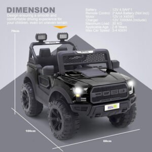 Pobo 12v Battery Operated Jeep for Kids, with Light & Music - Image 5